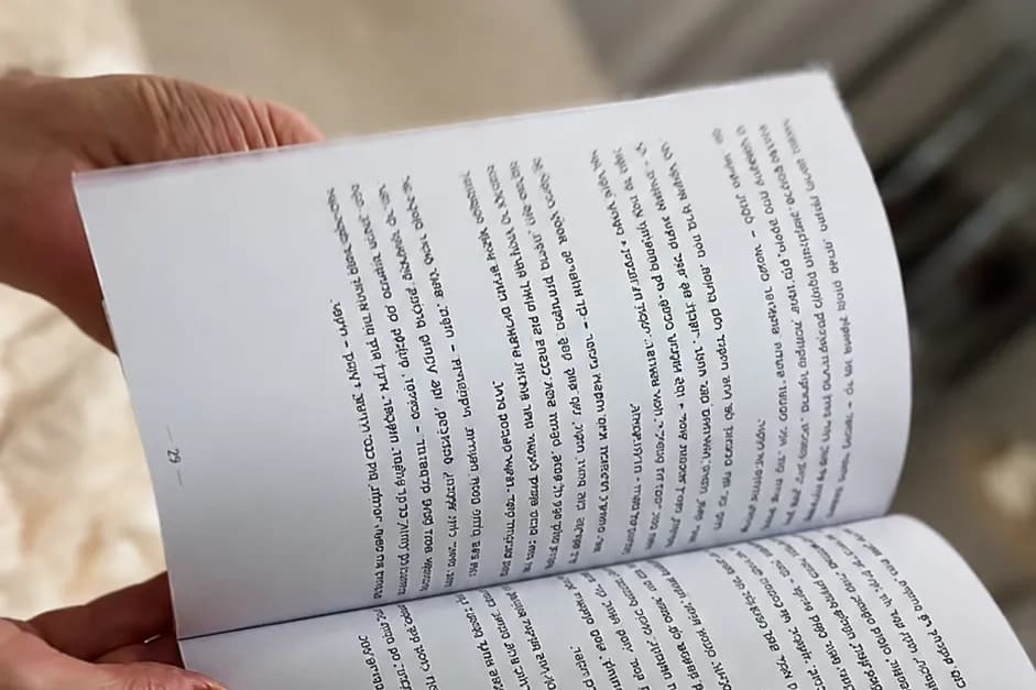 עמודים מודפסים מתוך ספר סיפור חיים
